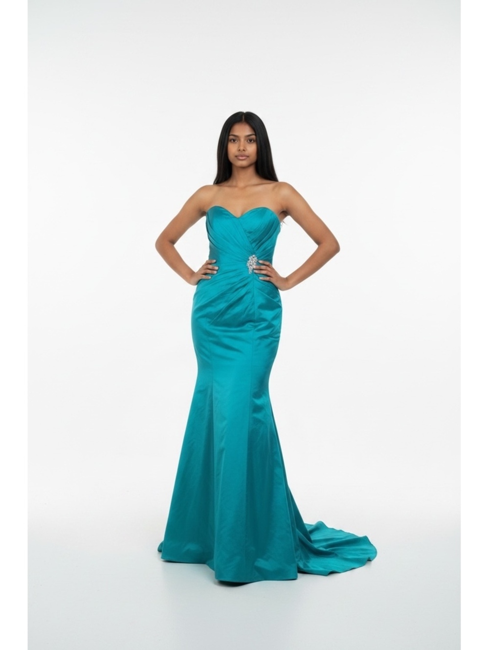 Evening Gown with Embellished Waist Detail
